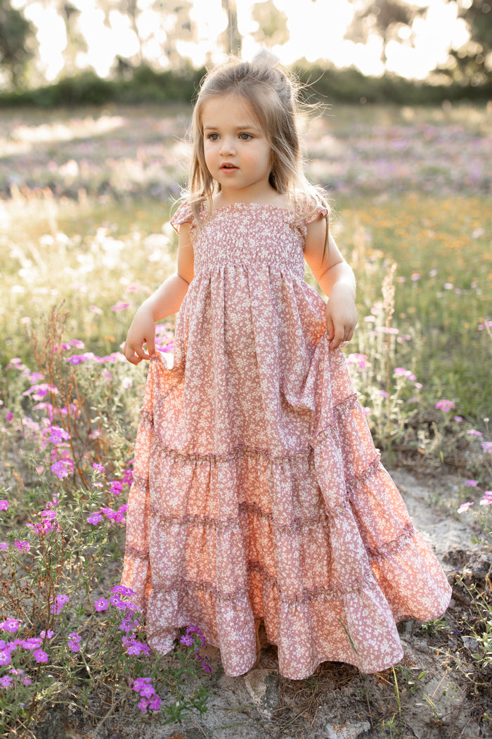SS Girl's Dress Marabella Dress (dusty pink floral)