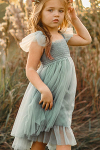 SS Girl's Dress Juliet Dress (soft teal tulle)