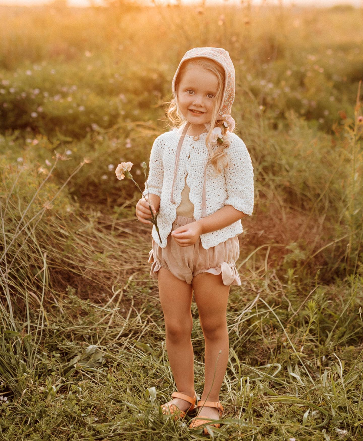INDIE BLUE Girl's Top Emma Cardigan (ivory) FINAL SALE