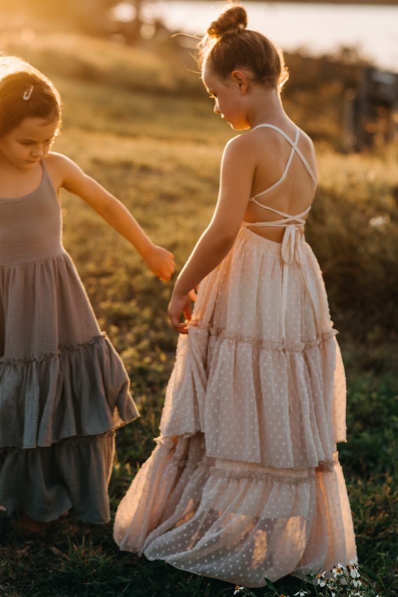 SS Girl's Dress Wendy Dress (soft teal muslin)