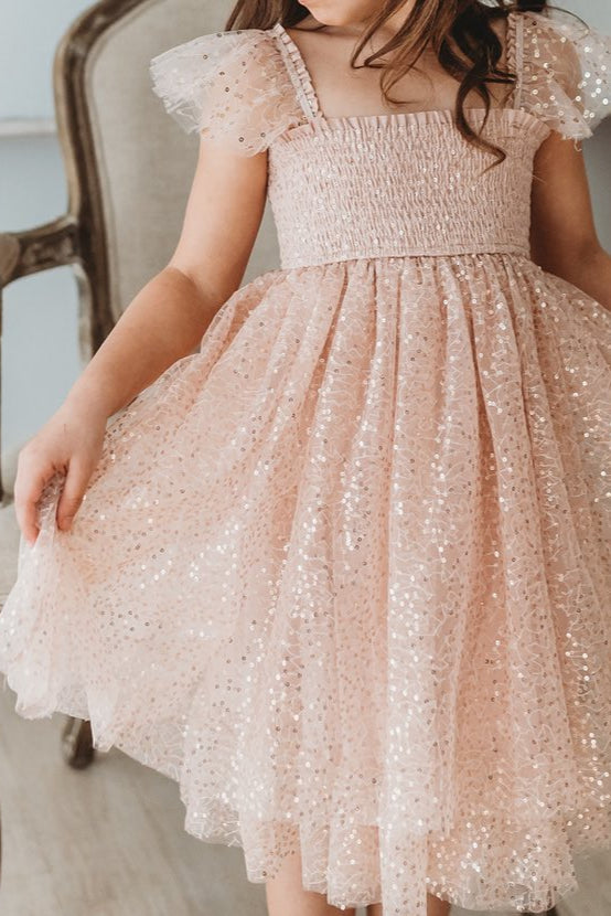 SS Girl's Dress Juliet Dress (sequin pink tulle)