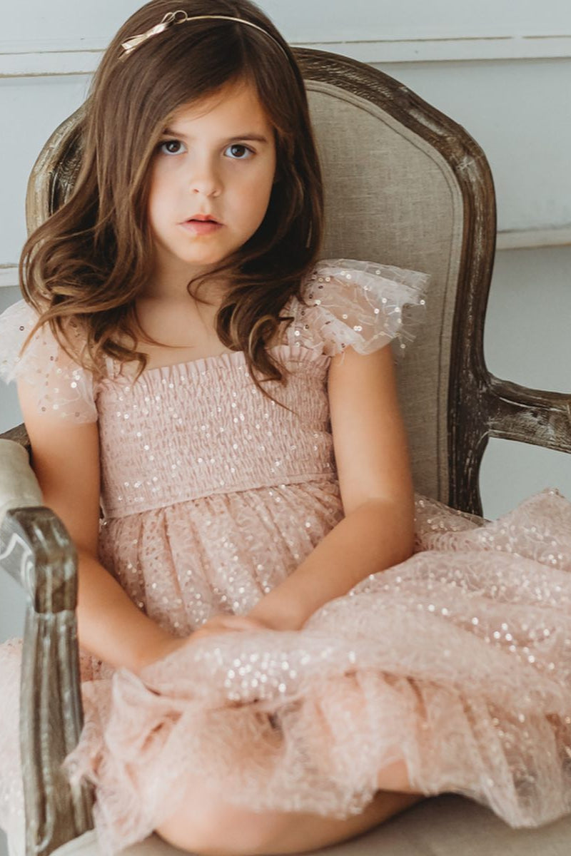 SS Girl's Dress Juliet Dress (sequin pink tulle)