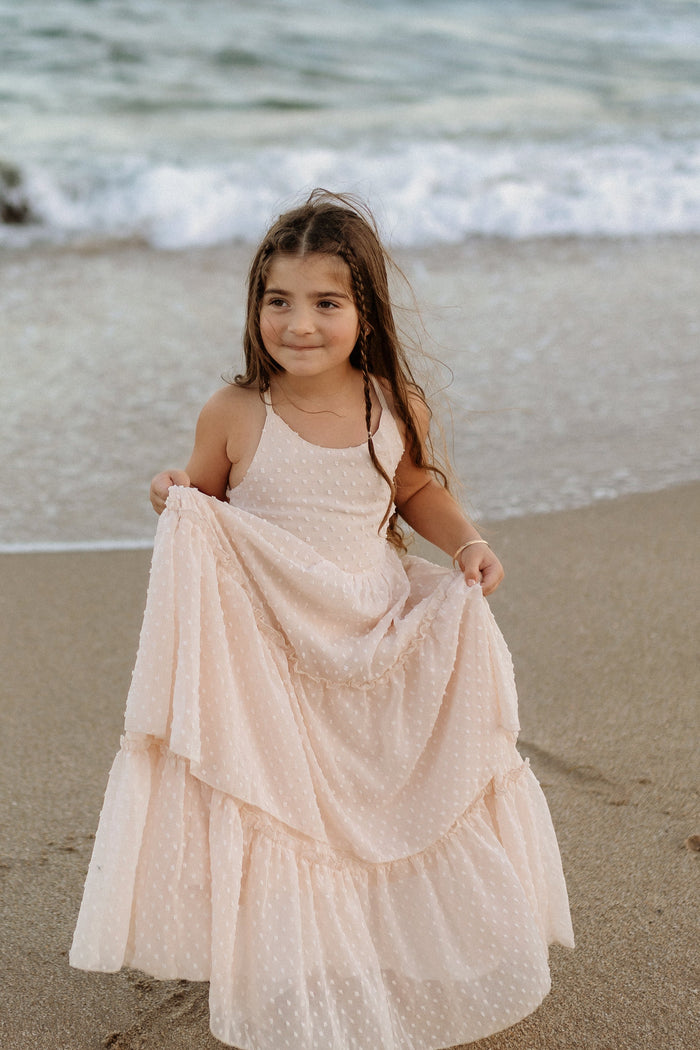 SS Girl's Dress Wendy Dress (natural swiss dot)