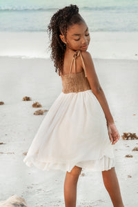 SS Girl's Dress Jodi Twirl (two-tone mocha tulle)