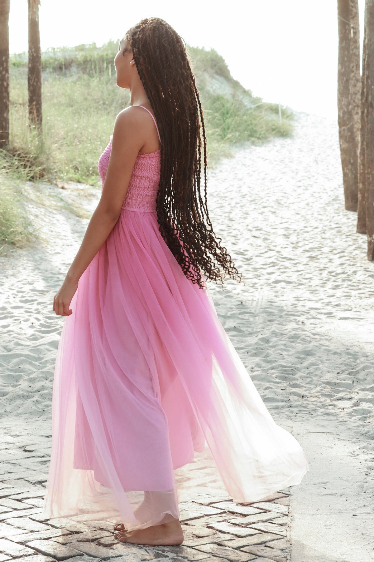 SS Women's Dress Women's Isa Maxi (pink ombré tulle)