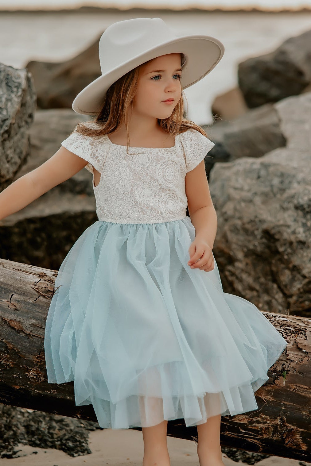 SS Girl's Dress Aria Dress (airy blue tulle)