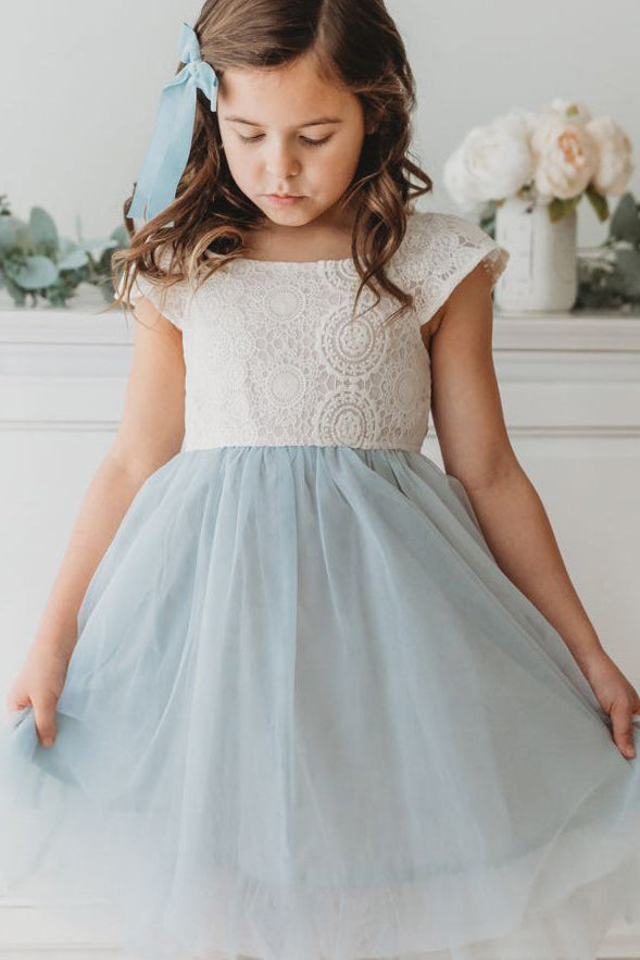 SS Girl's Dress Aria Dress (airy blue tulle)