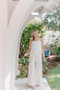 SS Women's Bottoms Women's Bella Maxi Pants (soft white linen)