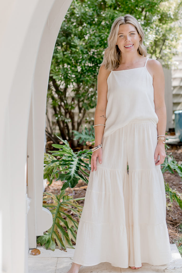 SS Women's Bottoms Women's Bella Maxi Pants (soft white linen)