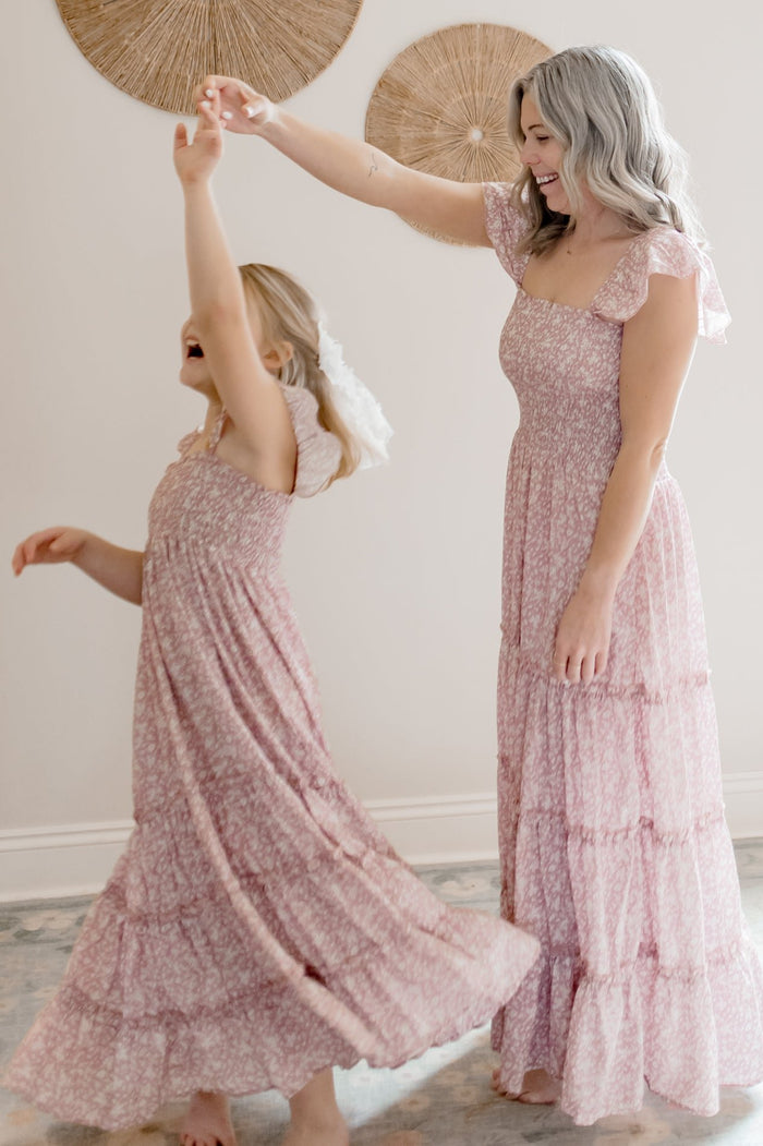 SS Girl's Dress Marabella Dress (dusty pink floral)
