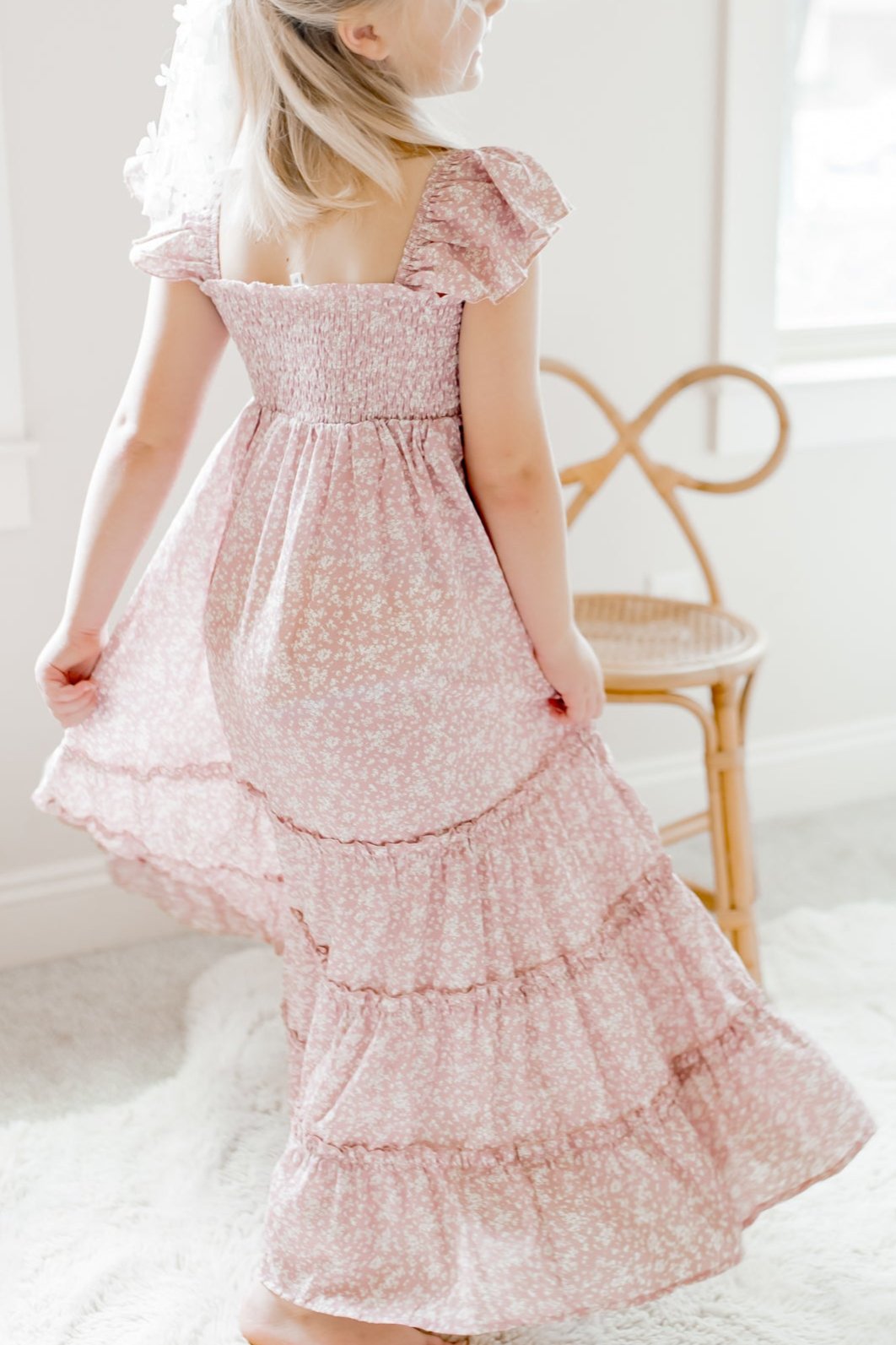 SS Girl's Dress Marabella Dress (dusty pink floral)