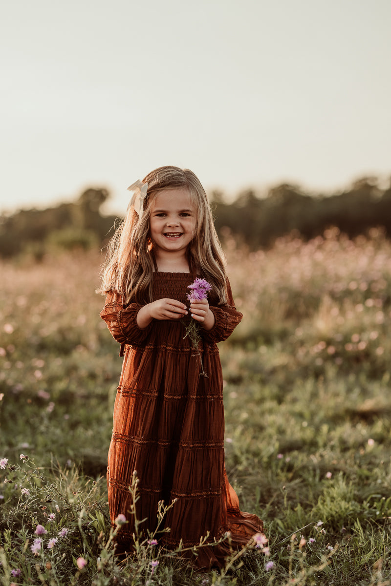 SS Girl's Dress Pippa Maxi (mocha chiffon)