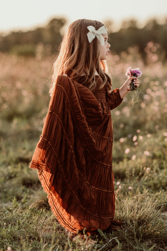 SS Girl's Dress Pippa Maxi (mocha chiffon)