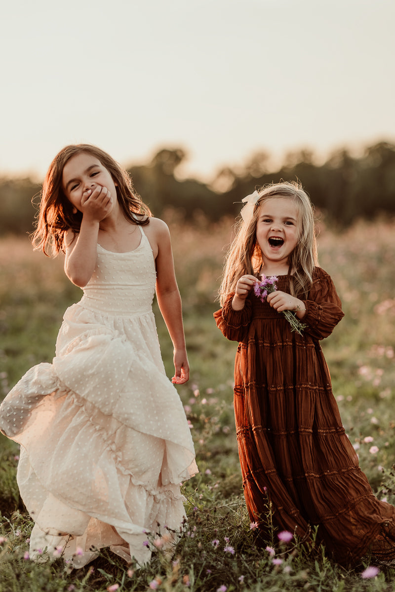 SS Girl's Dress Pippa Maxi (mocha chiffon)