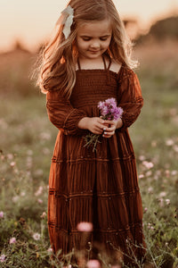 SS Girl's Dress Pippa Maxi (mocha chiffon)