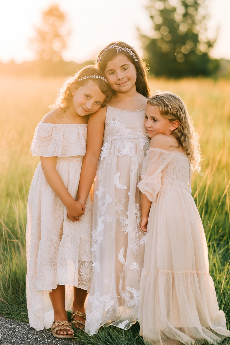 SS Girl's Dress Pippa Maxi (sand tulle)
