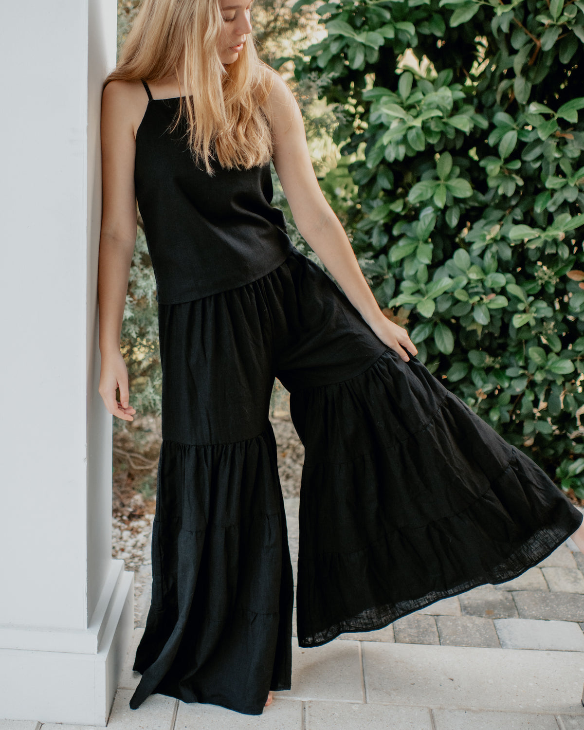 SS Women's Bottoms Women's Bella Maxi Pants (black soft linen) FINAL SALE