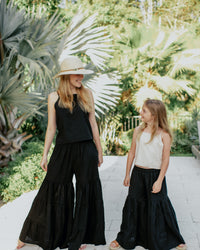 SS Women's Bottoms Women's Bella Maxi Pants (black soft linen) FINAL SALE