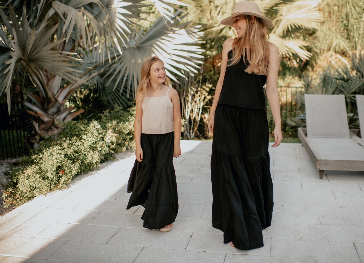 SS Women's Bottoms Women's Bella Maxi Pants (black soft linen) FINAL SALE