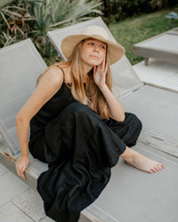 SS Women's Bottoms Women's Bella Maxi Pants (black soft linen) FINAL SALE
