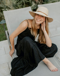 SS Women's Bottoms Women's Bella Maxi Pants (black soft linen) FINAL SALE
