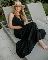 SS Women's Bottoms Women's Bella Maxi Pants (black soft linen) FINAL SALE