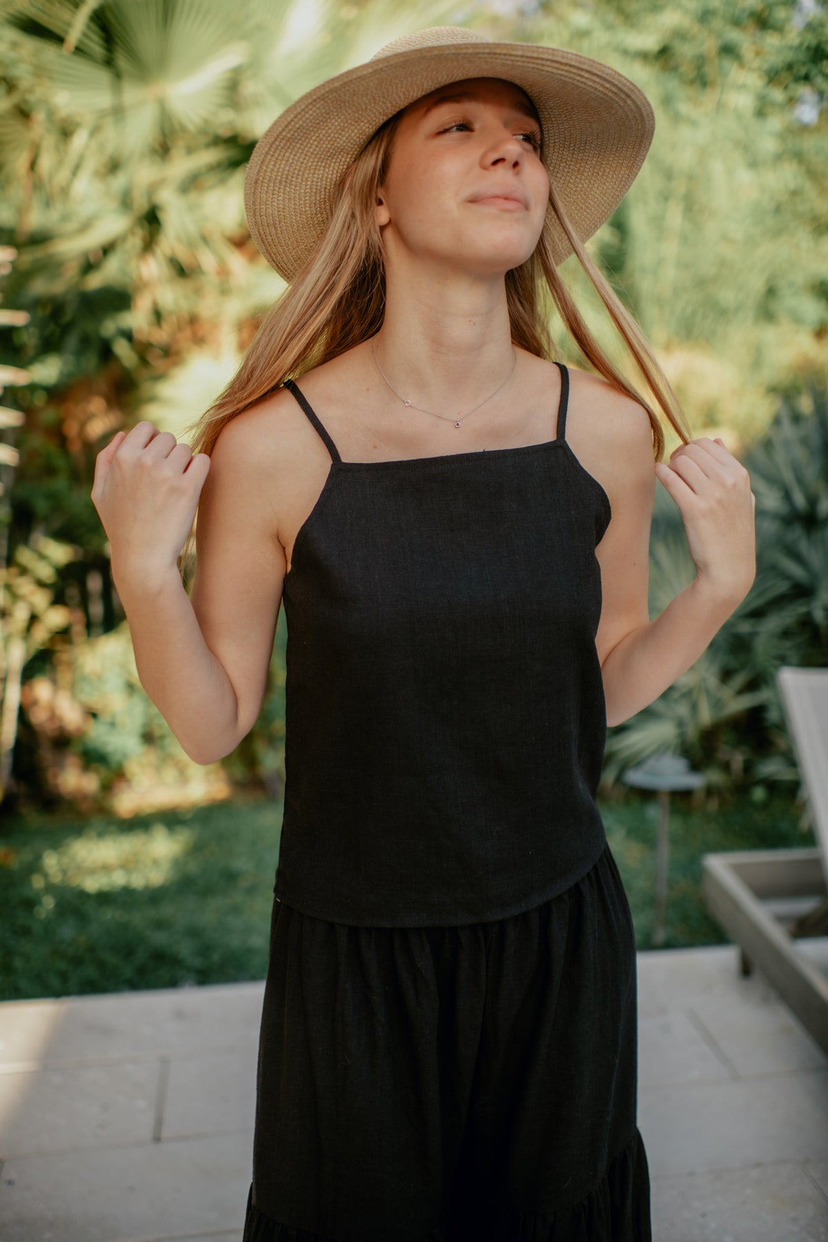 SS Women's Top Women's Cassie Top (black soft linen)