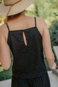 SS Women's Top Women's Cassie Top (black soft linen)