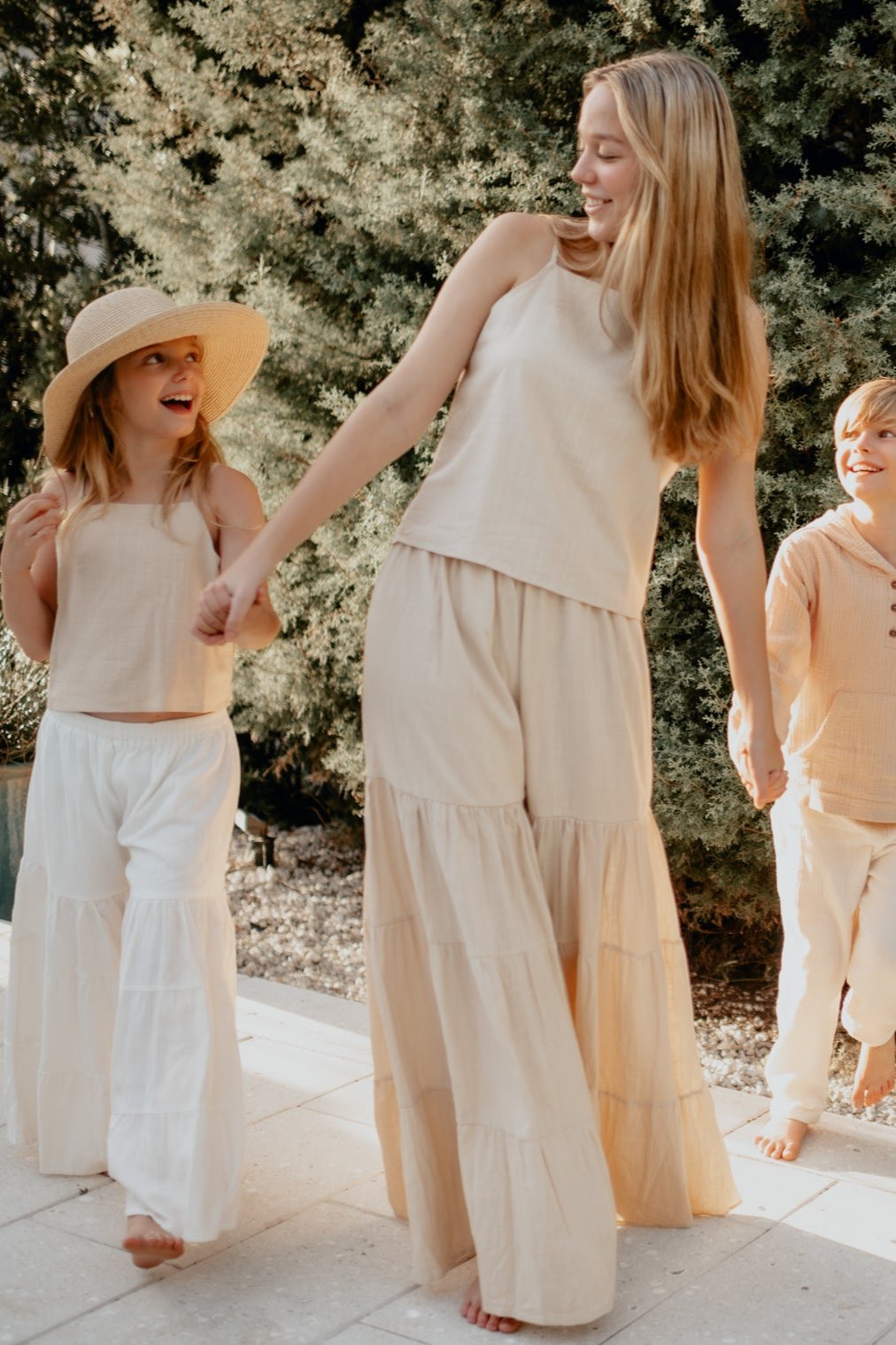 SS Girl's Top Cassie Top (almond linen) FINAL SALE