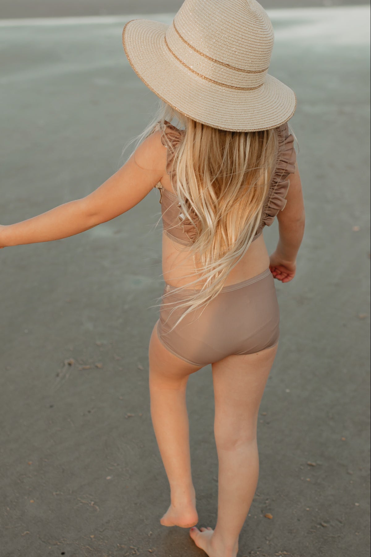 LB Girl's Swim Smocked Ruffle Set (ash) FINAL SALE