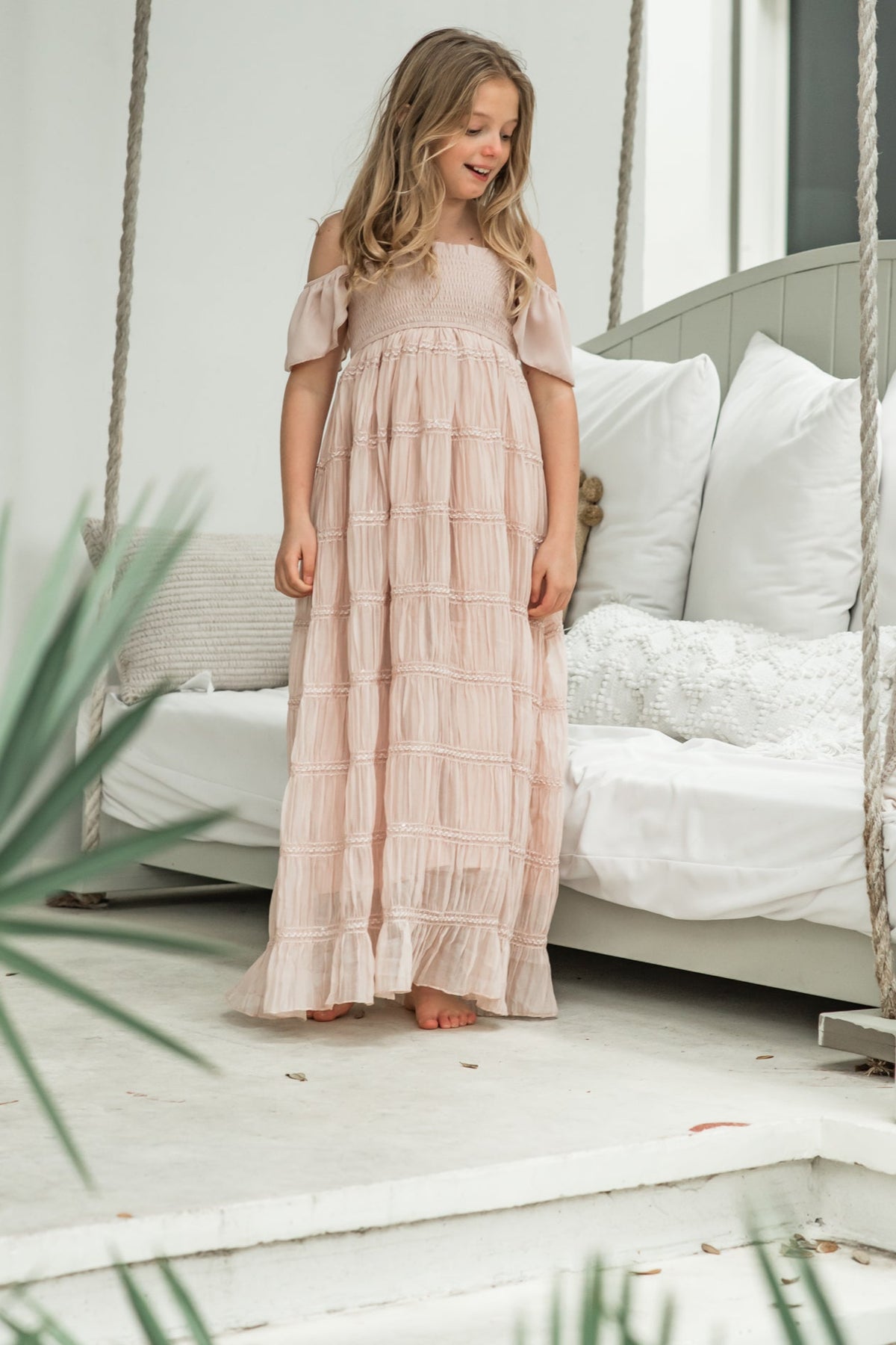 SS Girl's Dress Marabella Dress (soft pink chiffon)