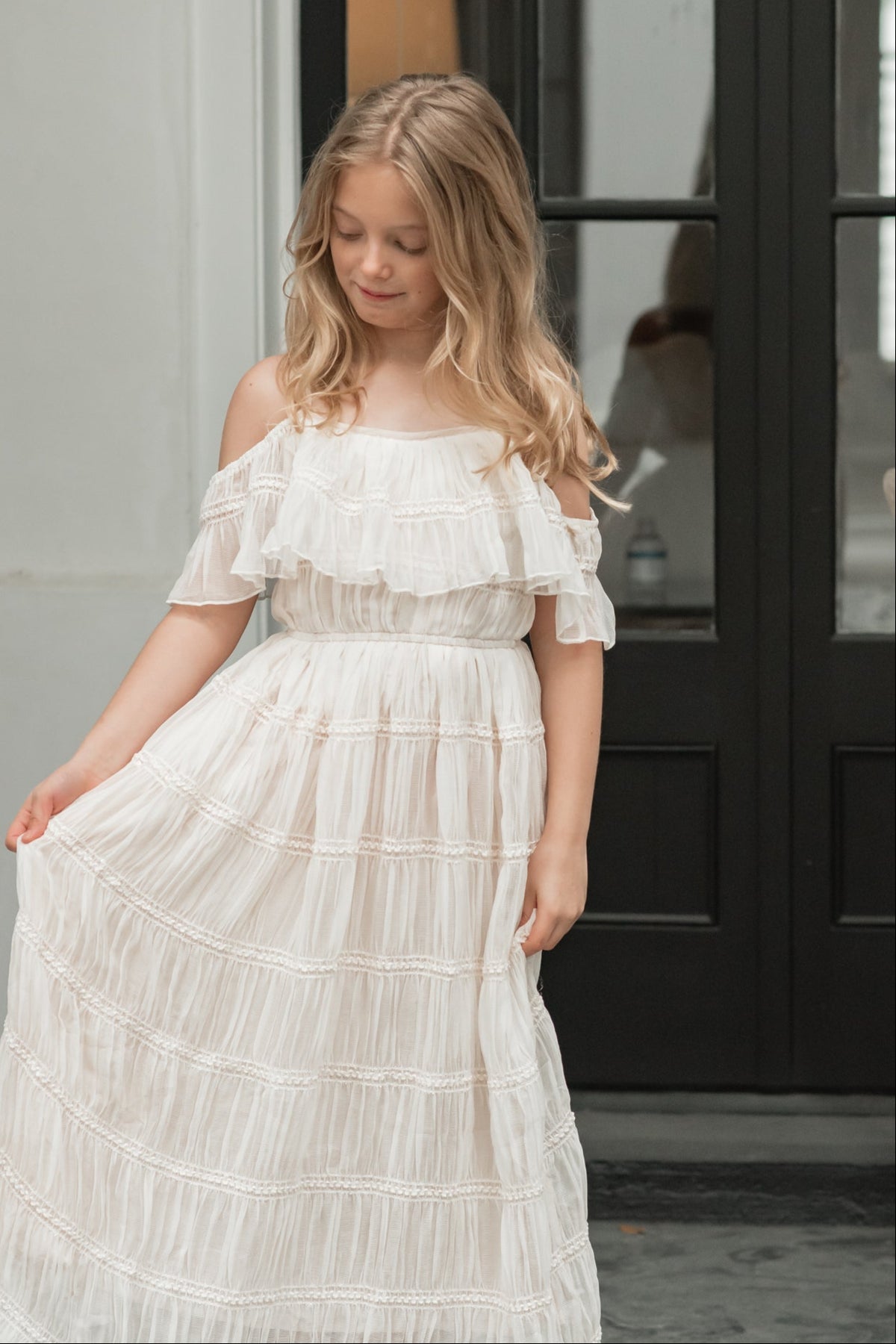 SS Girl's Dress Elise Dress (natural chiffon)