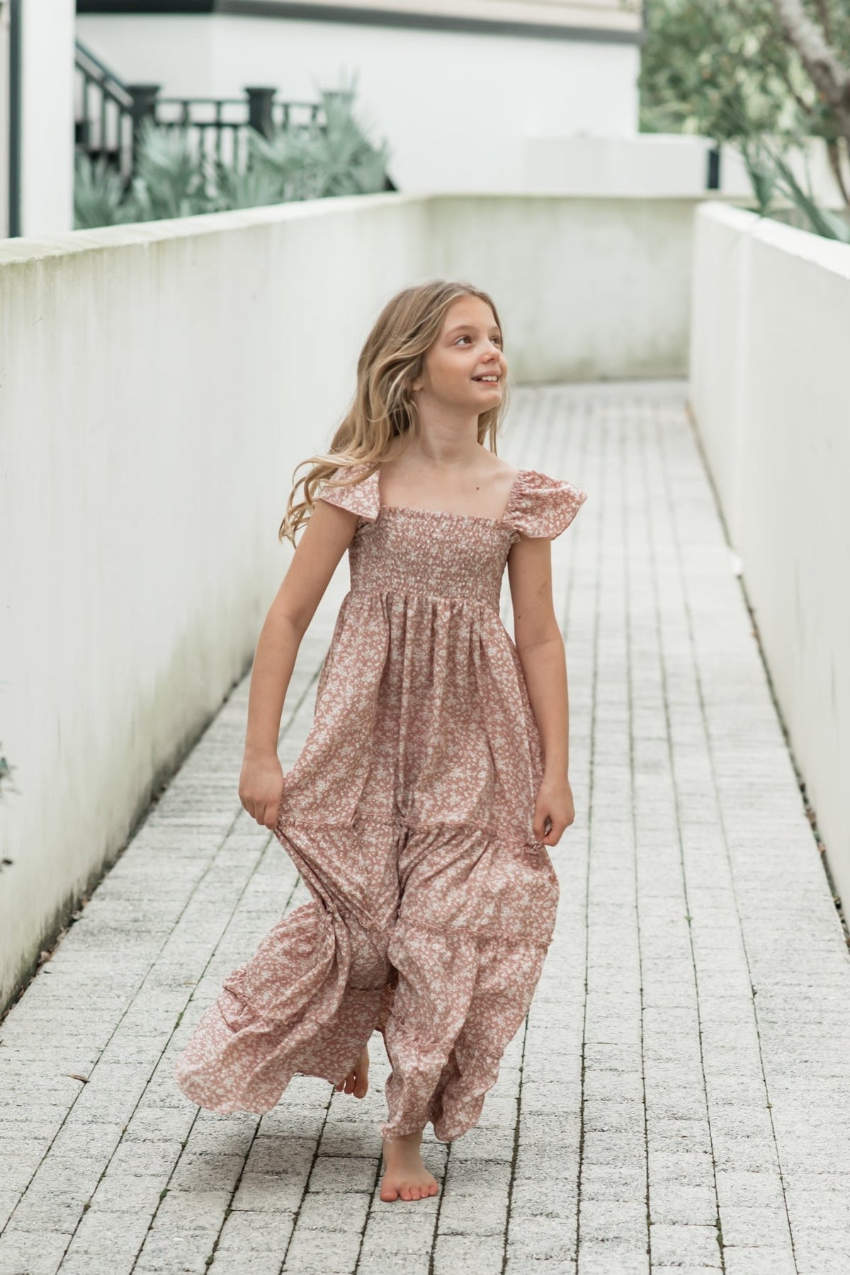 SS Girl's Dress Marabella Dress (dusty pink floral)