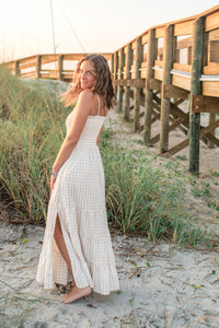 SS Women's Dress Women's Stella Maxi (tan gingham)
