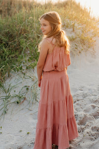 SS Girl's Top Kiki Bubble Top (deep coral muslin) FINAL SALE