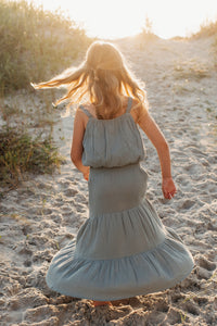 SS Girl's Top Kiki Bubble Top (soft teal muslin) SUMMER SALE