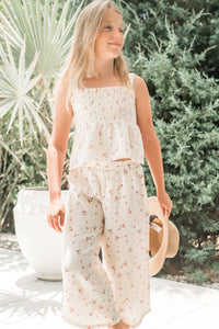 SS Girl's Bottoms Eden Capris (soft floral muslin) FINAL SALE