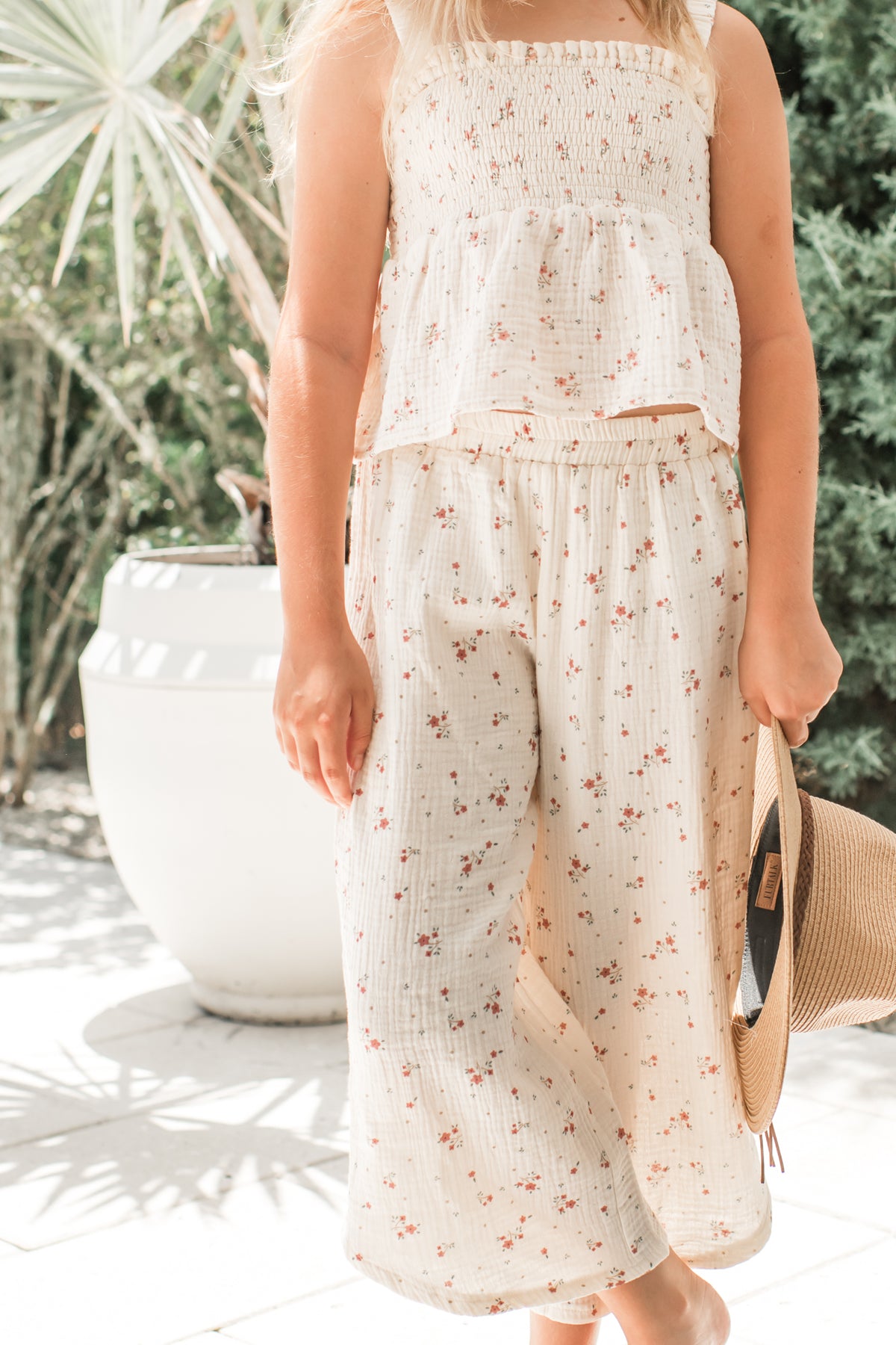 SS Girl's Bottoms Eden Capris (soft floral muslin) FINAL SALE