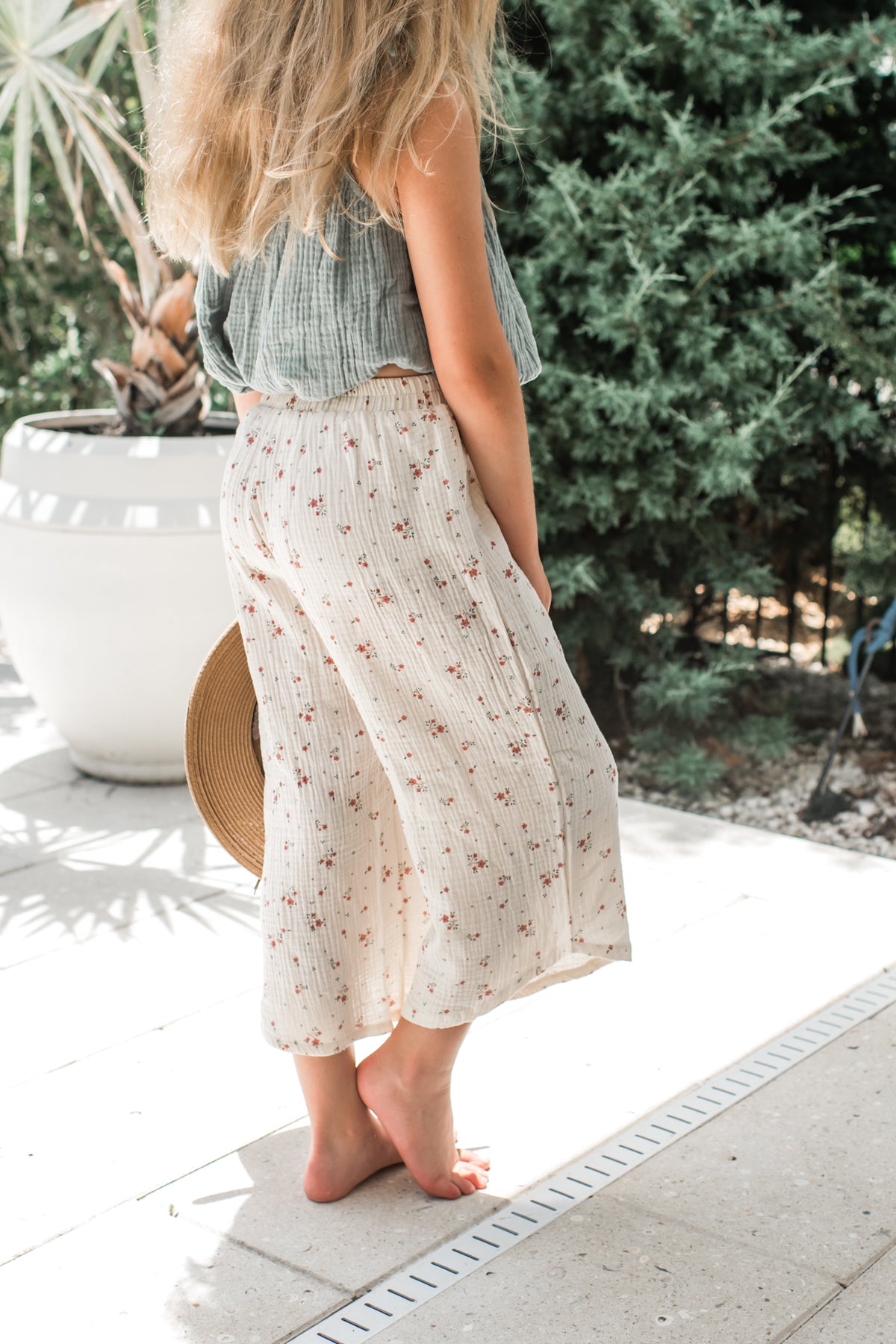 SS Girl's Bottoms Eden Capris (soft floral muslin) FINAL SALE