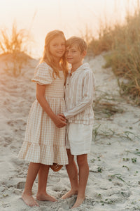SS Girl's Dress Karina Dress (tan gingham)