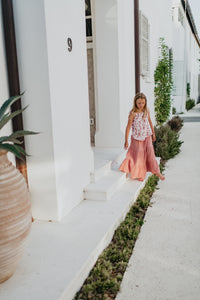 SS Girl's Bottoms Bella Maxi Skirt (deep coral muslin) SUMMER SALE