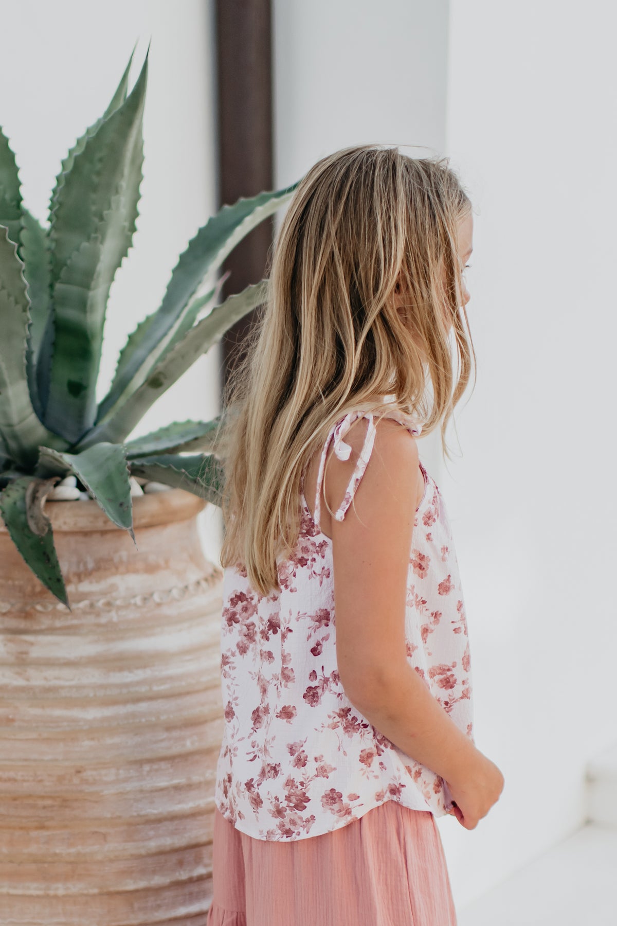SS Girl's Top Kiera Top (ruby floral) FINAL SALE