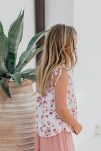 SS Girl's Top Kiera Top (ruby floral) FINAL SALE