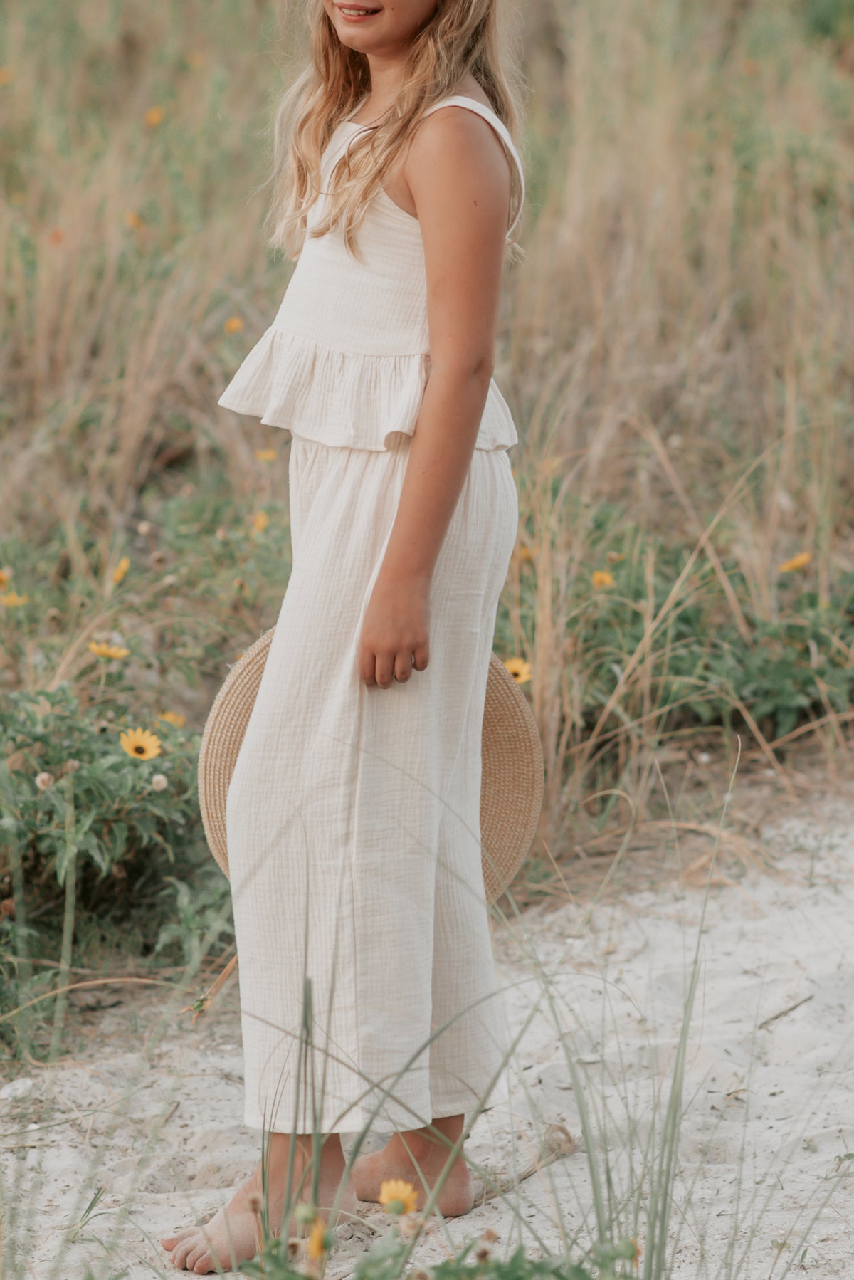 SS Girl's Bottoms Sadie Pants (light ivory muslin) FINAL SALE