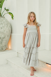 SS Girl's Dress Marabella Dress (soft gray muslin) SALE
