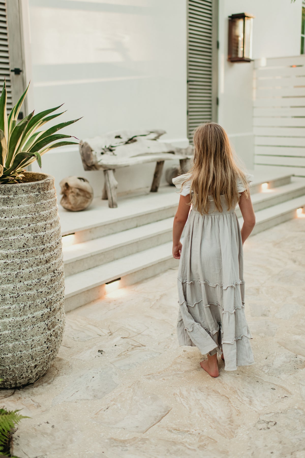 SS Girl's Dress Marabella Dress (soft gray muslin) SALE