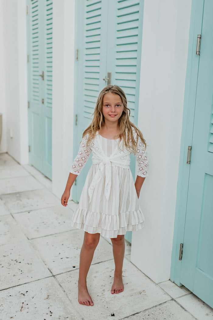 SS Girl's Top Hadley Cardigan (light ivory)