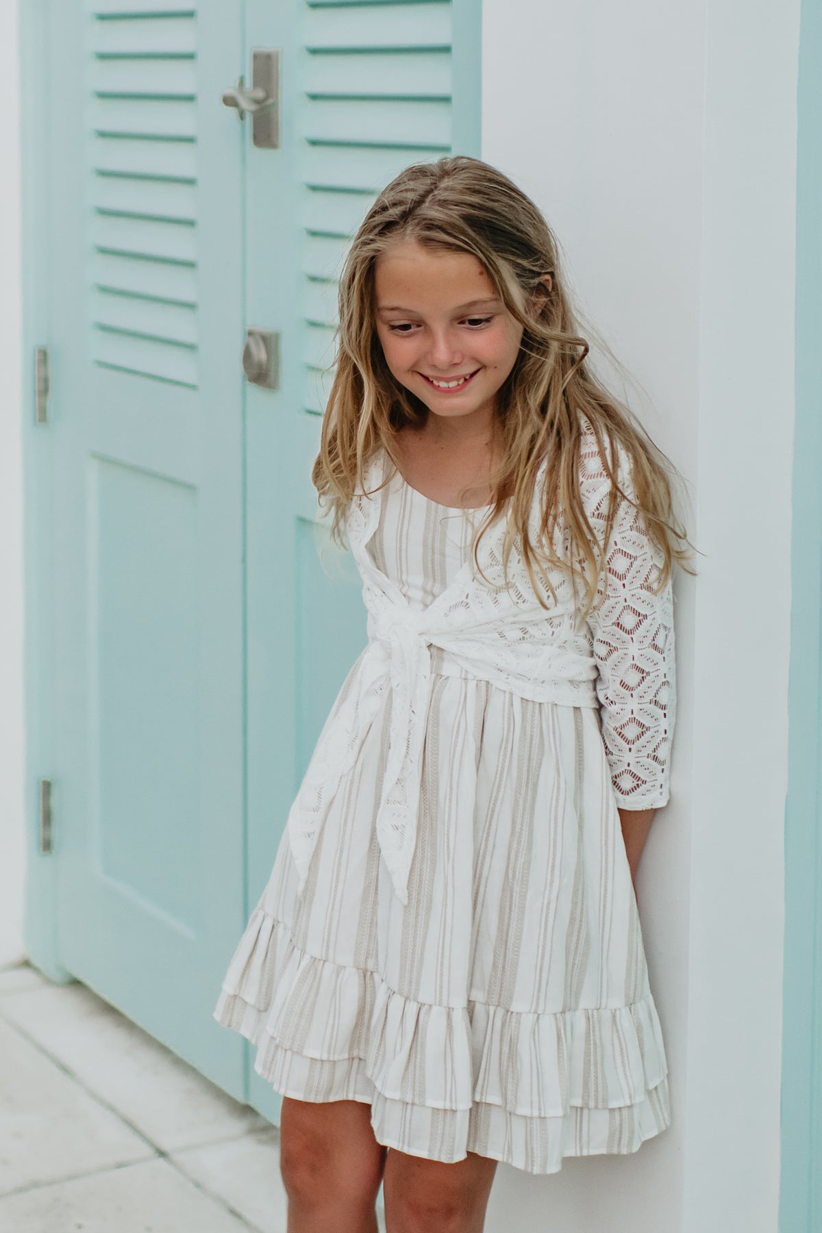 SS Girl's Top Hadley Cardigan (light ivory)