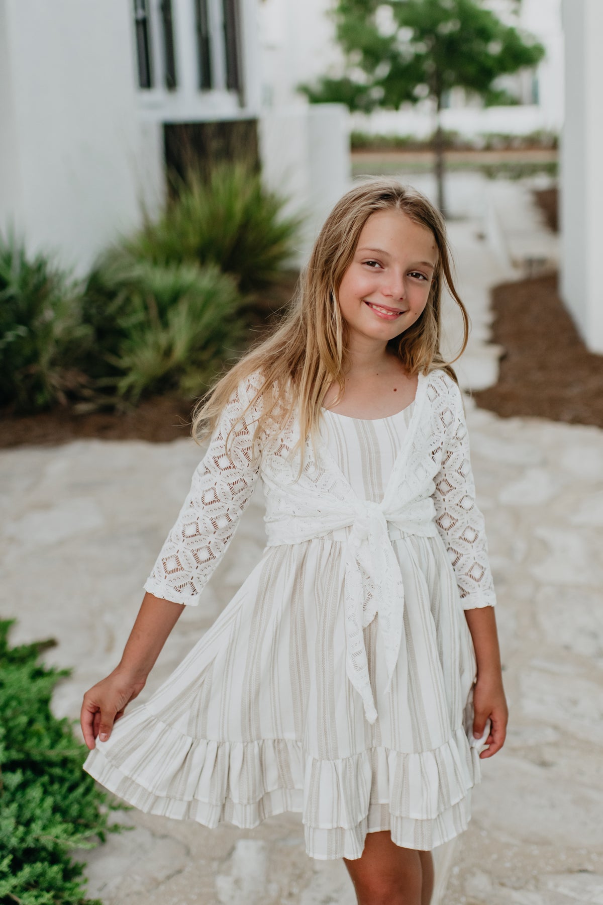 SS Girl's Top Hadley Cardigan (light ivory)