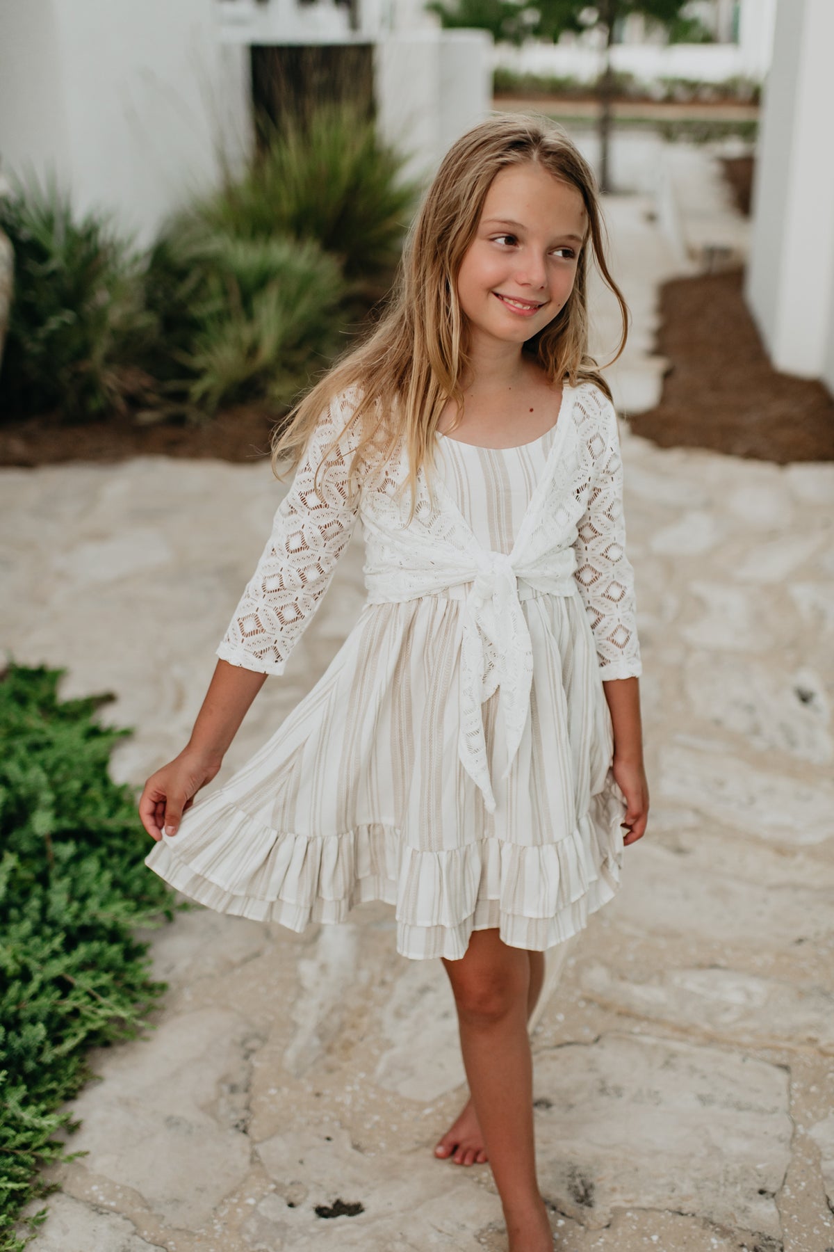 SS Girl's Top Hadley Cardigan (light ivory)